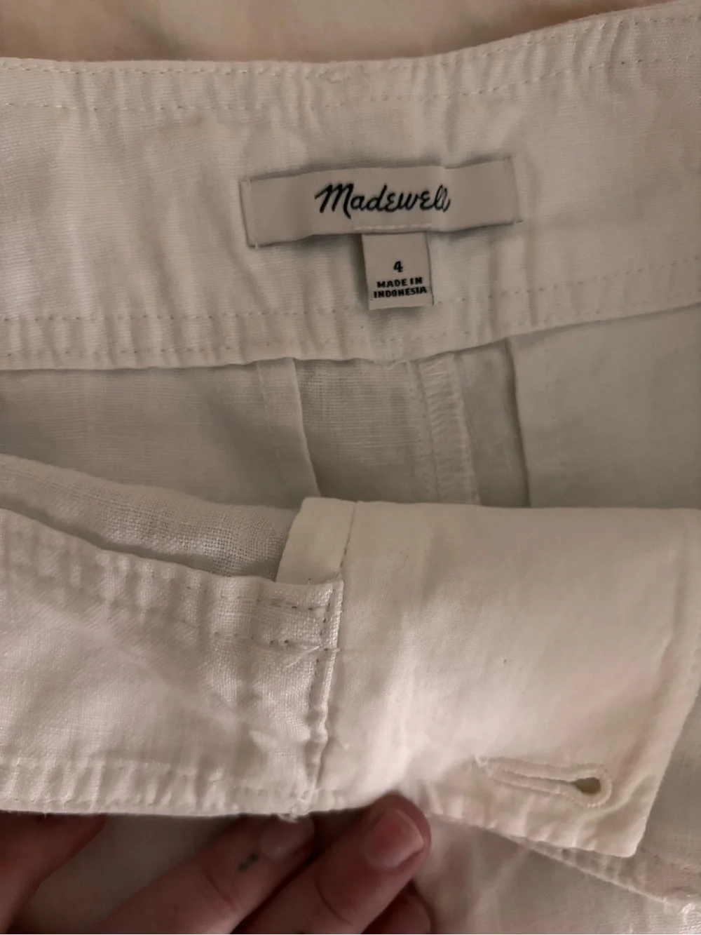 Madewell White High-Rise Linen-Blend Shorts - Picture 3 of 5